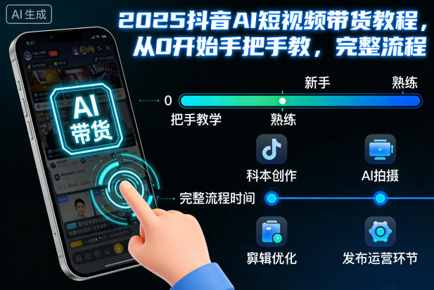 2025抖音AI短视频带货教程，从0开始手把手教，完整流程-情久项目网