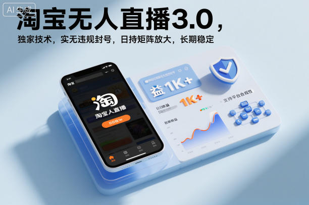 淘宝无人直播3.0，独家技术，实无违规封号，日收益1k+，支持矩阵放大，长期稳定【揭秘】-情久项目网