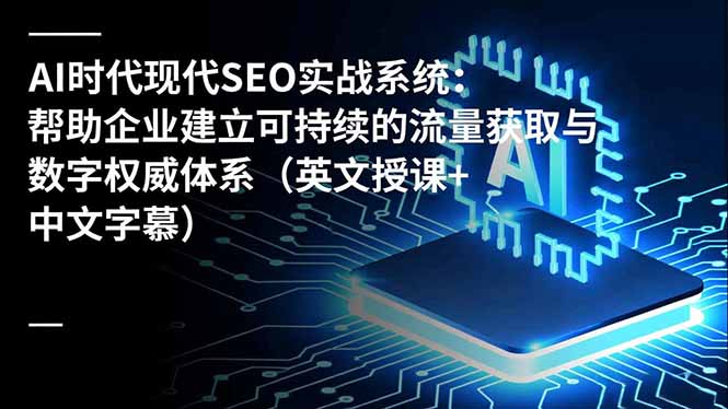 AI时代现代SEO实战系统：帮助企业建立可持续的流量获取与数字权威体系(英文授课+中文字幕-情久项目网
