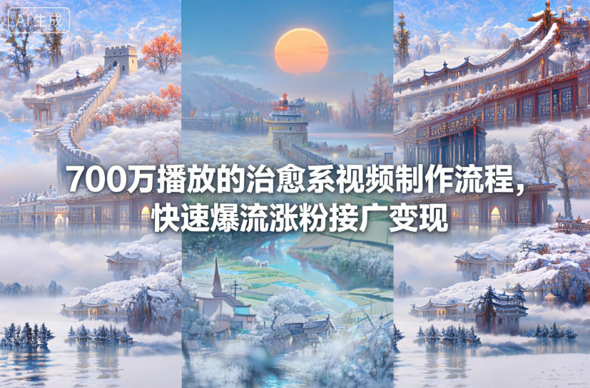 700万播放的治愈系视频制作流程，快速爆流涨粉接广变现-情久项目网
