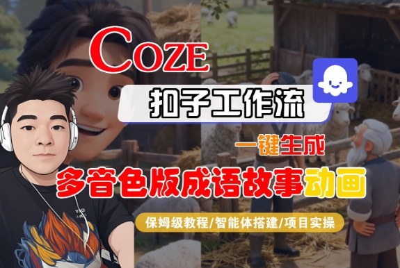 Coze扣子智能体工作流一键生成“多音色版成语故事“动画，全流程保姆级教学-情久项目网