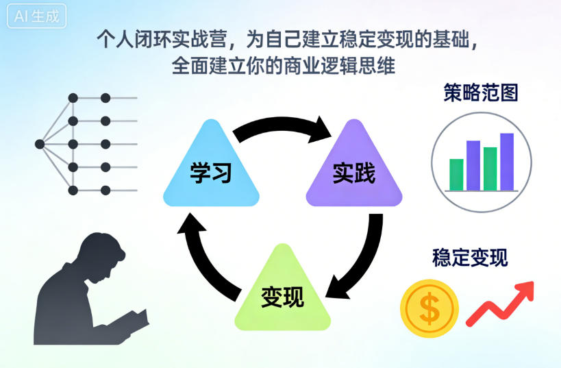 个人闭环实战营，为自己建立稳定变现的基础，全面建立你的商业逻辑思维-情久项目网
