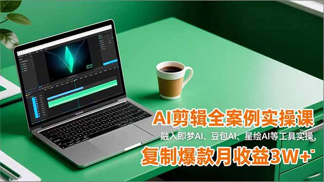 AI剪辑全案例实操课，融入即梦AI、豆包AI、星绘AI等工具实操，复制爆款月收益3W+-情久项目网