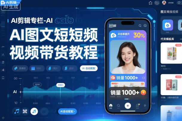 AI剪辑专栏-AI图文短视频带货教程-情久项目网