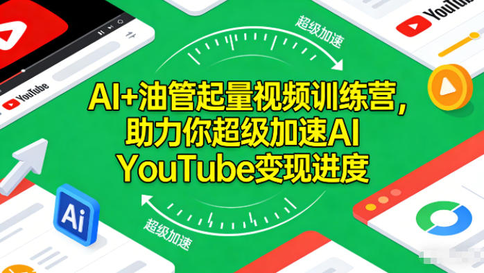 AI+油管起量视频训练营，助力你超级加速AI YouTube变现进度​-情久项目网