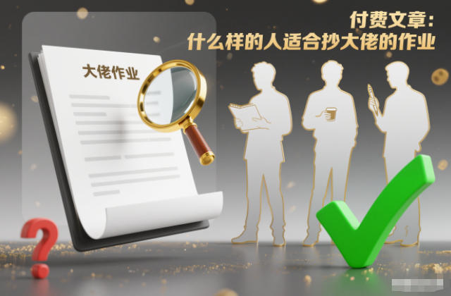 付费文章：什么样的人适合抄大佬的作业？-情久项目网