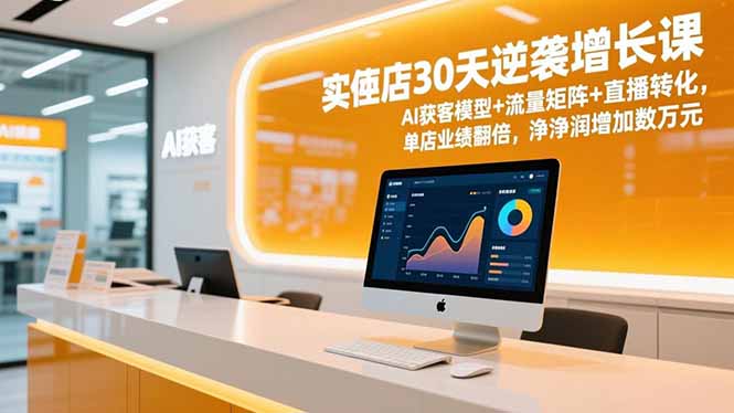 实体店30天逆袭增长课，AI获客模型+流量矩阵+直播转化，单店业绩翻倍，净利润增加数万元-情久项目网