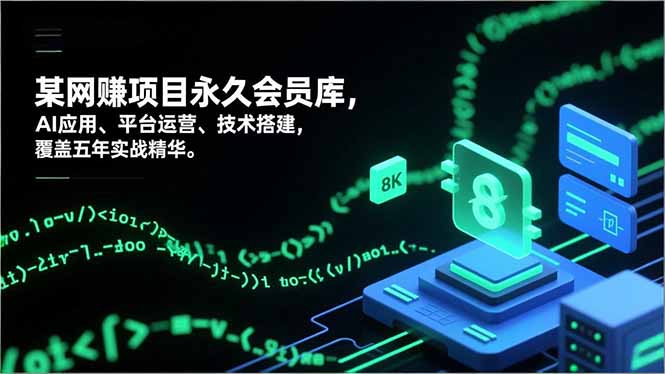 网赚项目永久会员库，AI应用、平台运营、技术搭建，覆盖五年实战精华-情久项目网