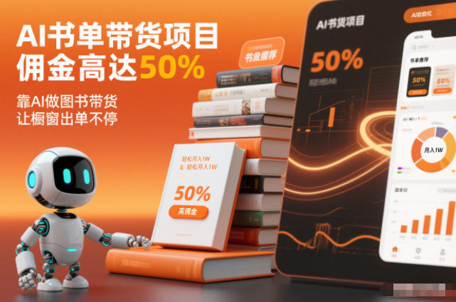 AI书单带货项目，佣金高达50%，靠AI做图书带货，让橱窗出单不停，轻松月入1W-情久项目网