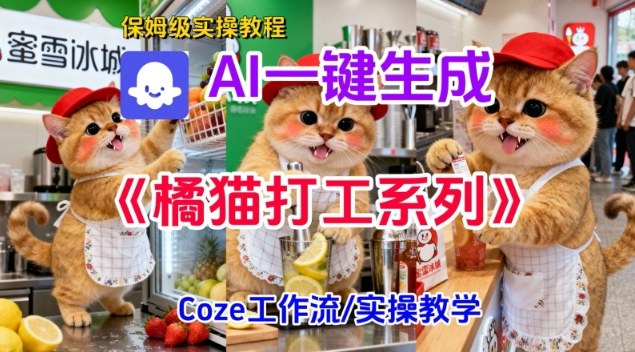 Coze扣子工作流一键生成胖橘猫打工短视频，保姆级实操搭建教学-情久项目网