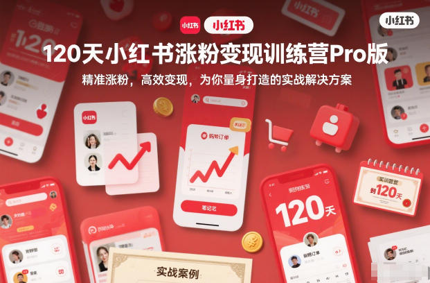 120天小红书涨粉变现训练营Pro版，​精准涨粉，高效变现​，为你量身打造的实战解决方案-情久项目网