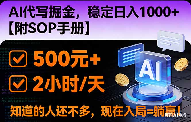 2026风口项目,AI代写掘金，稳定日入1000+，掌握核心技能【附SOP手册】-情久项目网