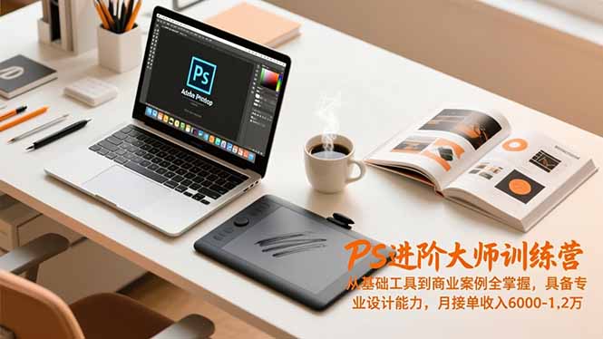 PS进阶大师训练营，从基础工具到商业案例全掌握，具备专业设计能力，月接单收入6000-1.2万-情久项目网