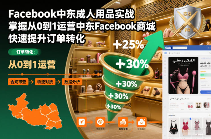 Facebook中东成人用品实战，掌握从0到1运营中东Facebook商城，快速提升订单转化-情久项目网