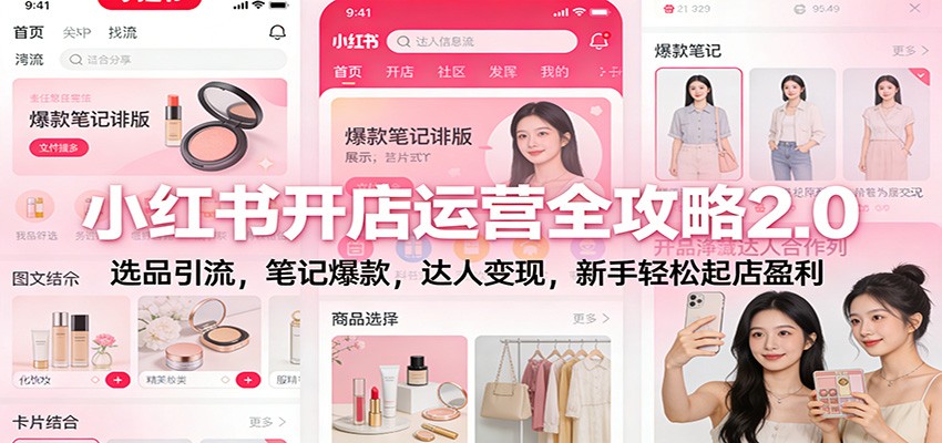 小红书开店运营全攻略2.0：选品引流，笔记爆款，达人变现，新手轻松起店盈利-情久项目网