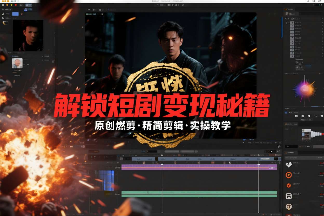 短剧拉新之原创燃剪精简剪辑实操课，解锁短剧变现秘籍-情久项目网