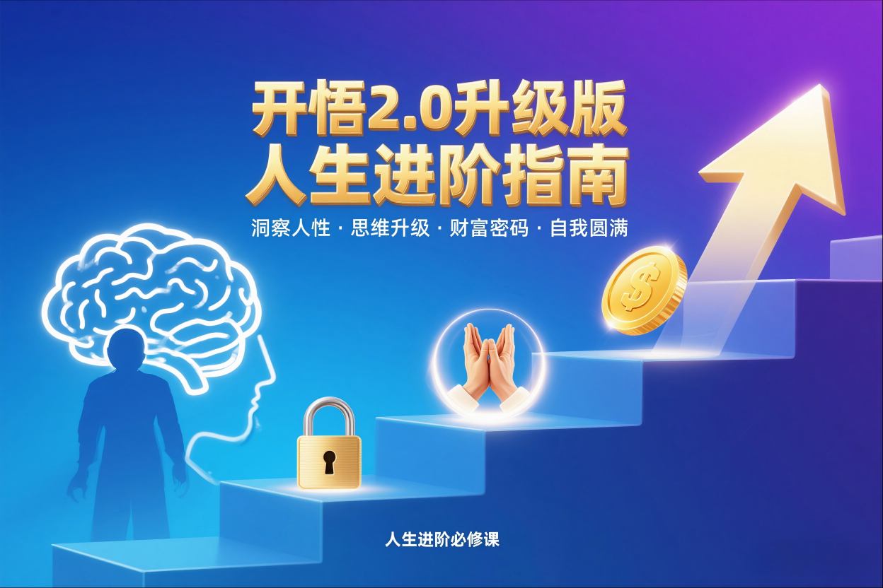 开悟2.0升级版人生进阶指南，洞察人性-思维升级-财富密码-自我圆满-情久项目网