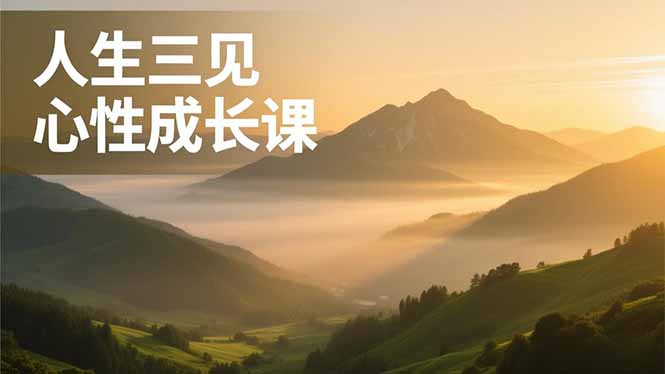 人生三见心性成长课，见天地众生自己，搞透人性安顿身心，活出清晰自我，内在富足无价-情久项目网