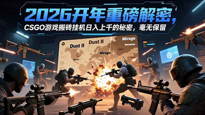 2026开年重磅解密，CSGO游戏搬砖挂机日入上千的秘密，毫无保留-情久项目网