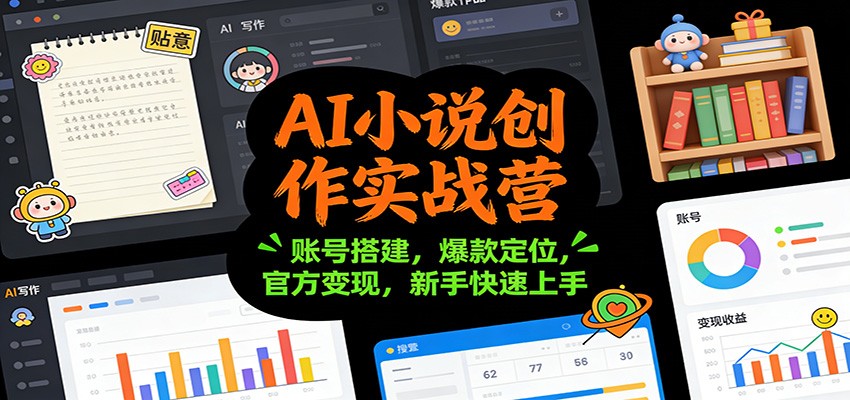 AI小说创作实战营：账号搭建，爆款定位，官方变现，新手快速上手-情久项目网