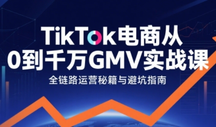 TikTok电商从0到千万GMV实战课，从0到1拆解实战秘籍(更新)-情久项目网