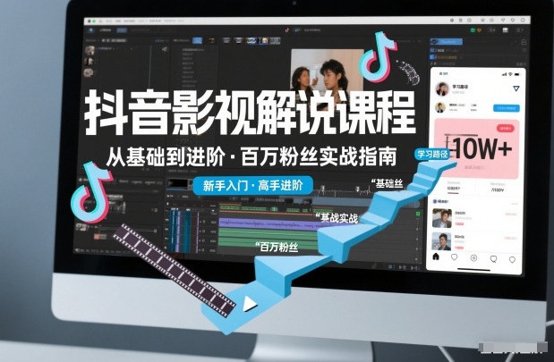 抖音百万粉丝影视解说课程，基础到进阶课，适合新手和进阶学习-情久项目网