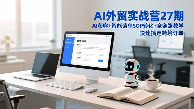AI外贸实战营27期，AI获客+智能谈单+SOP转化+全链路教学，快速搞定跨境订单-情久项目网