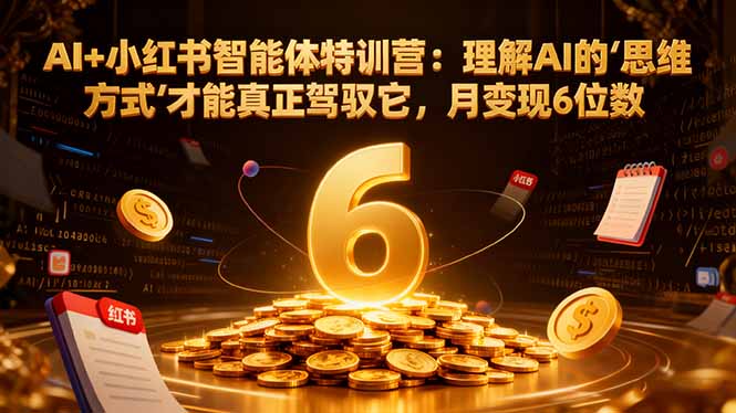 AI+小红书智能体特训营2.0-更新：理解AI的思维方式才能真正驾驭它，月变现6位数-情久项目网