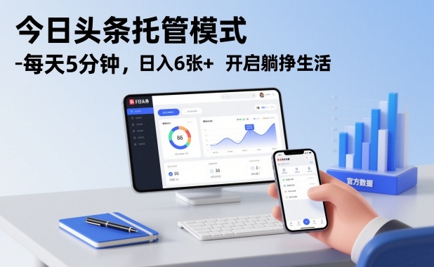 今日头条托管模式，每天5分钟，日入6张+，开启躺挣生活【揭秘】-情久项目网