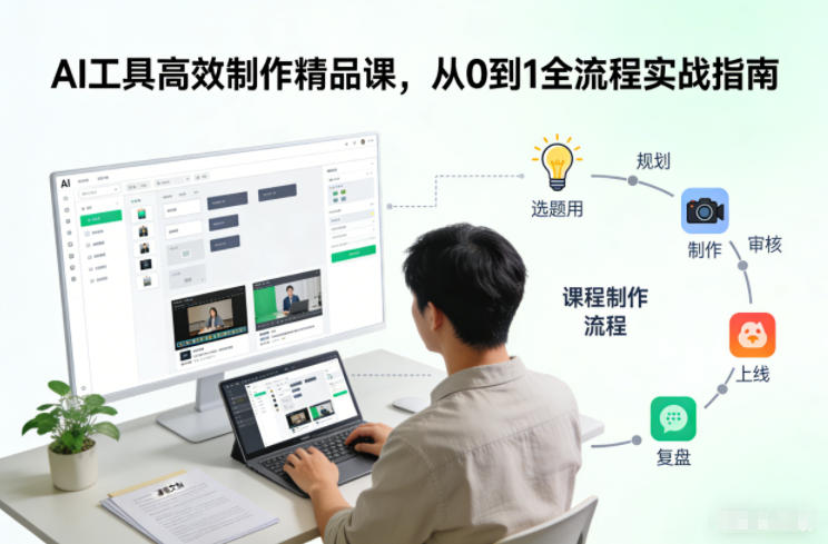 AI工具高效制作精品课，从0到1全流程实战指南-情久项目网