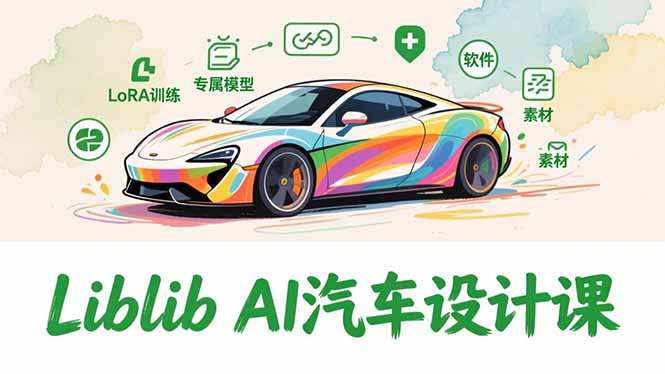 2025Liblib AI汽车设计课，文生图入门、LoRA训练、专属模型，快速上手【实战+解说+软件+素材】-情久项目网