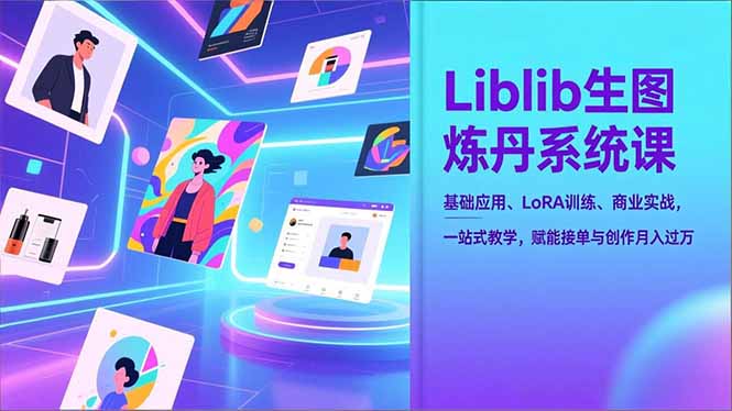 Liblib生图炼丹系统课，基础应用、LoRA训练、商业实战，一站式教学，赋能接单与创作月入过万-情久项目网