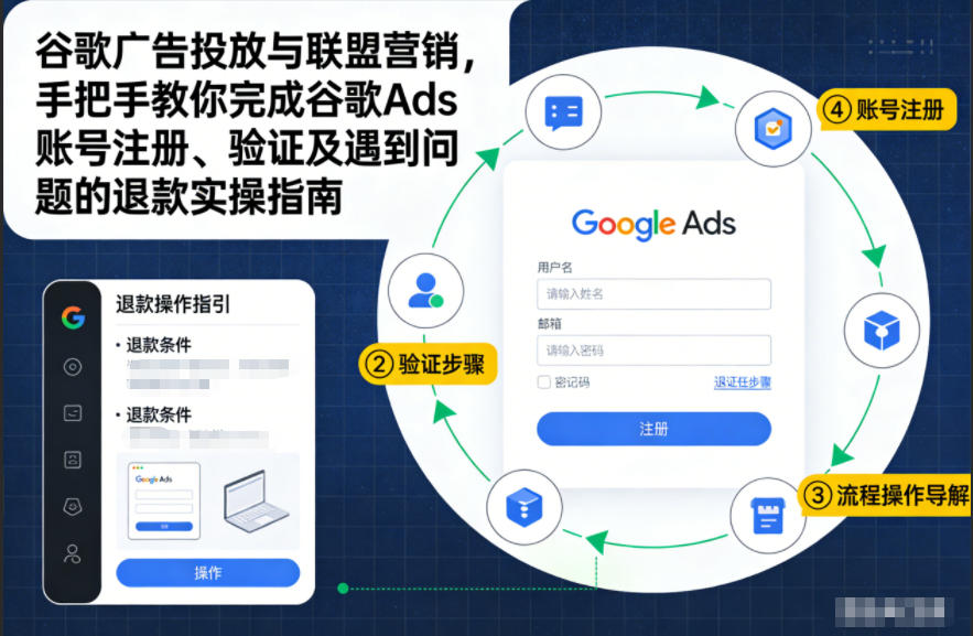 谷歌广告投放与联盟营销，手把手教你完成谷歌Ads账号注册、验证及遇到问题的退款实操指南-情久项目网