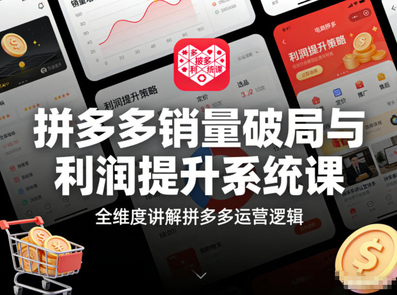 拼多多销量破局与利润提升系统课，全维度讲解拼多多运营逻辑-情久项目网