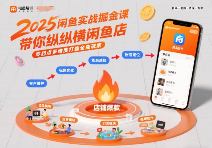 2025闲鱼实战掘金课，带你纵横闲鱼店，零起点多维度打造全能玩家-情久项目网