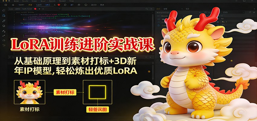 LoRA训练进阶实战课：从基础原理到素材打标+3D新年IP模型，轻松炼出优质LoRA-情久项目网