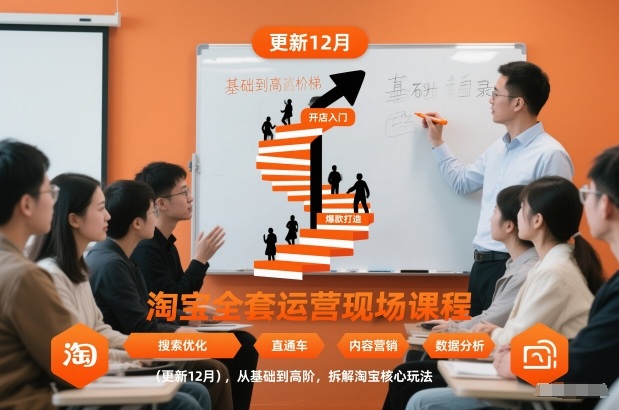 淘宝全套运营现场课程(更新12月)，从基础到高阶，拆解淘宝核心玩法-情久项目网