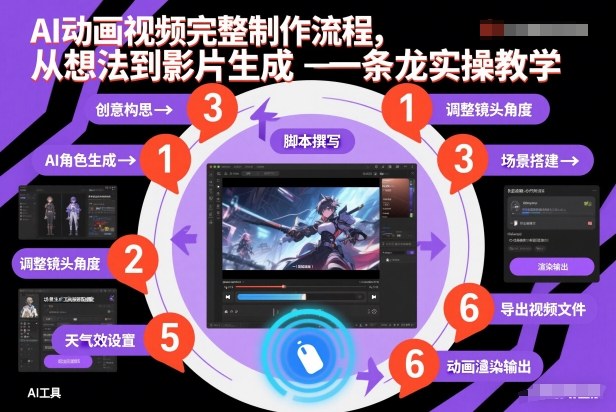 AI动画视频完整制作流程，从想法到影片生成一条龙实操教学-情久项目网