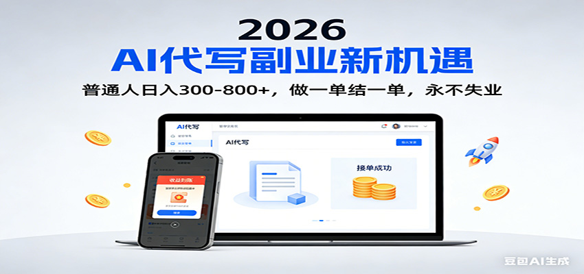 2026 副业首选！AI 代写日入 300-800，普通人0门槛，做一单结一单！-情久项目网