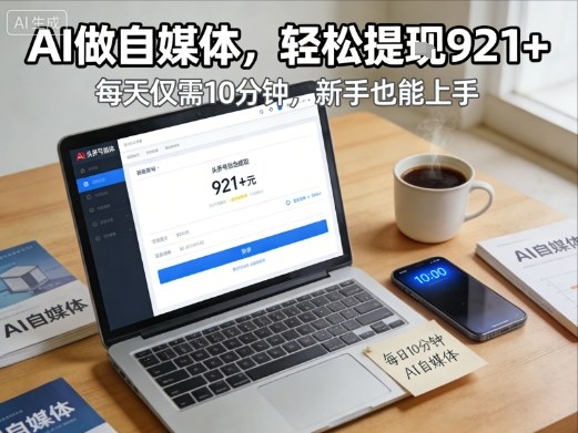 每天花费10分钟，头条号收益921+，用AI做自媒并不难【附视频教程】-情久项目网