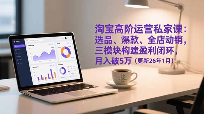淘宝高阶运营私家课：选品、爆款、全店动销，三模块构建盈利闭环，月入破5万(更新26年1月-情久项目网