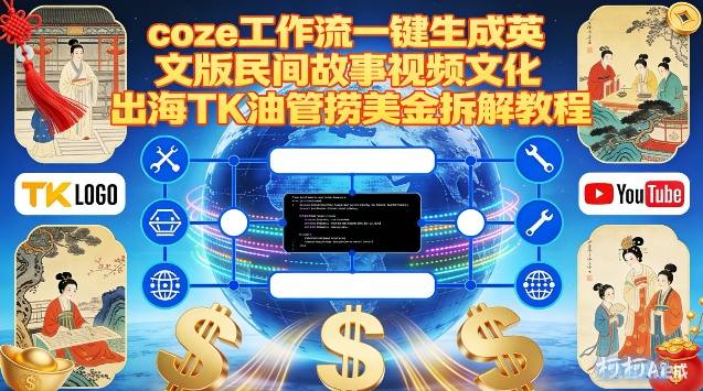 Coze扣子工作流一键生成英文版民间故事视频，文化出海TK油管捞美金拆解教程-情久项目网