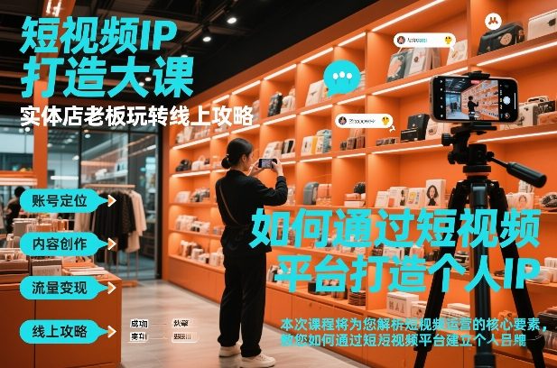 短视频ip打造大课，实体店老板玩转线上攻略-情久项目网