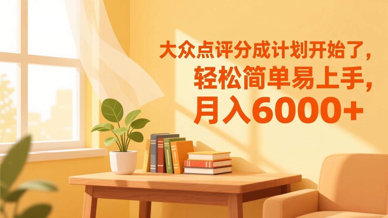 大众点评分成计划开始了，轻松简单易上手，月入6000+-情久项目网