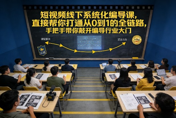短视频线下系统化编导课，直接帮你打通从0到1的全链路，手把手带你敲开编导行业大门-情久项目网
