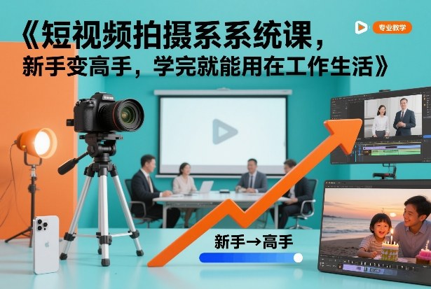 短视频拍摄系统课，新手变高手，学完就能用在工作生活-情久项目网