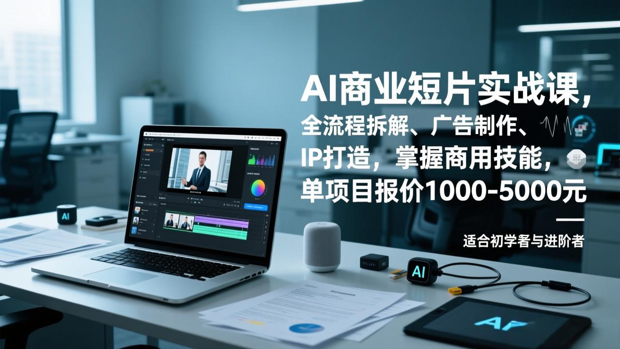 AI商业短片实战课，全流程拆解、广告制作、IP打造，掌握商用技能，单项目报价1000-5000元-情久项目网
