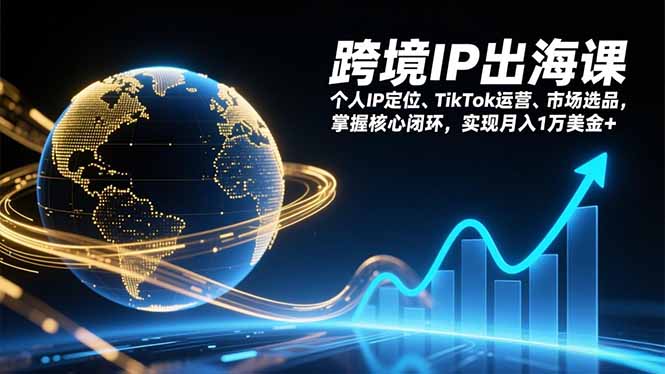 跨境IP出海课，个人IP定位、TikTok运营、市场选品，掌握核心闭环，实现月入1万美金+-情久项目网