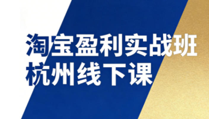 淘宝盈利实战班杭州线下课12月26-28日(音频+字幕)，帮你掌握SOP流程+12门核心技术-情久项目网