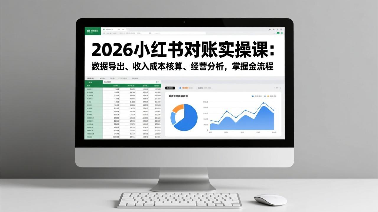 2026小红书对账实操课：数据导出、收入成本核算、经营分析，掌握全流程-情久项目网